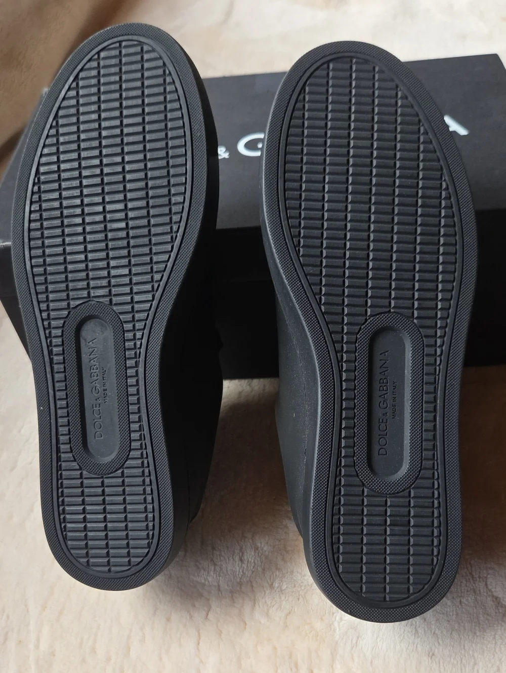Dolce & Gabbana Black Sneakers with Gold Accents